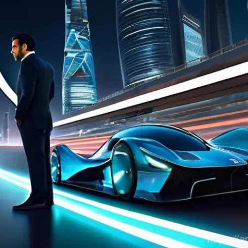 경쟁 분석 프레임워크의 사례 기반 학습 - **Prompt:** "A dynamic and sophisticated scene depicting the modern business world as a vibrant race...