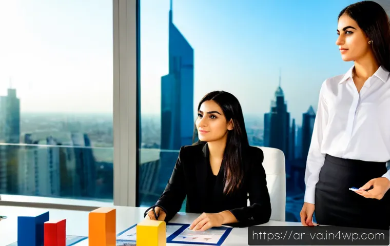 경쟁 분석 프레임워크와 포지셔닝 전략 - Photorealistic strategic business meeting in a modern Gulf-region office, an Arab female entrepreneu...